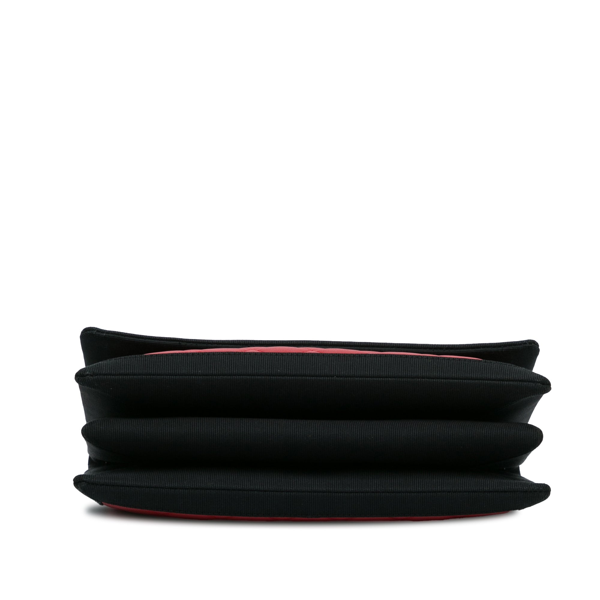 Chanel | Pre-Owned CC Grossgrain trim Lambskin Flap Shoulder Bag | Red