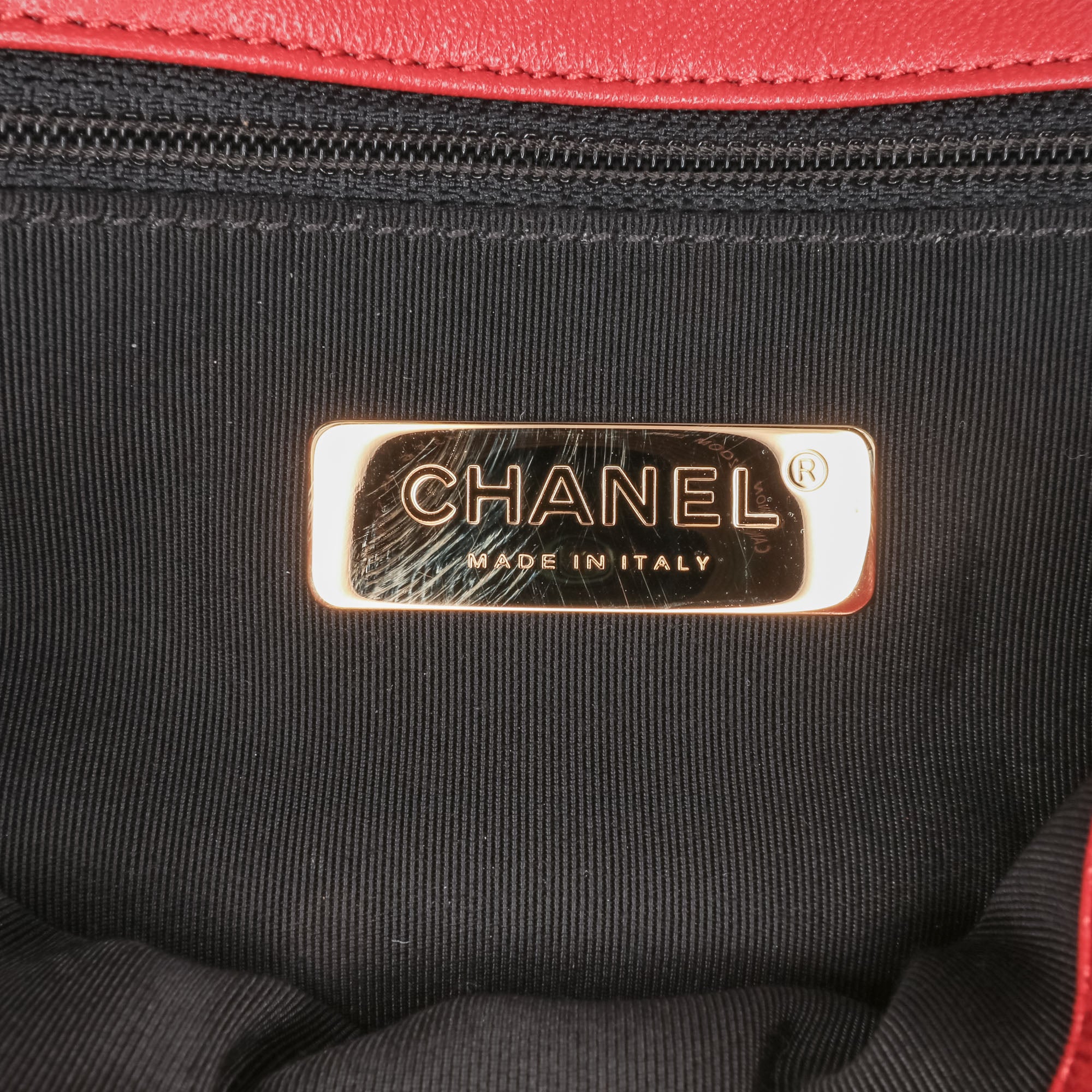Chanel | Pre-Owned Small Quilted Lambskin Chain Link Flap | Red