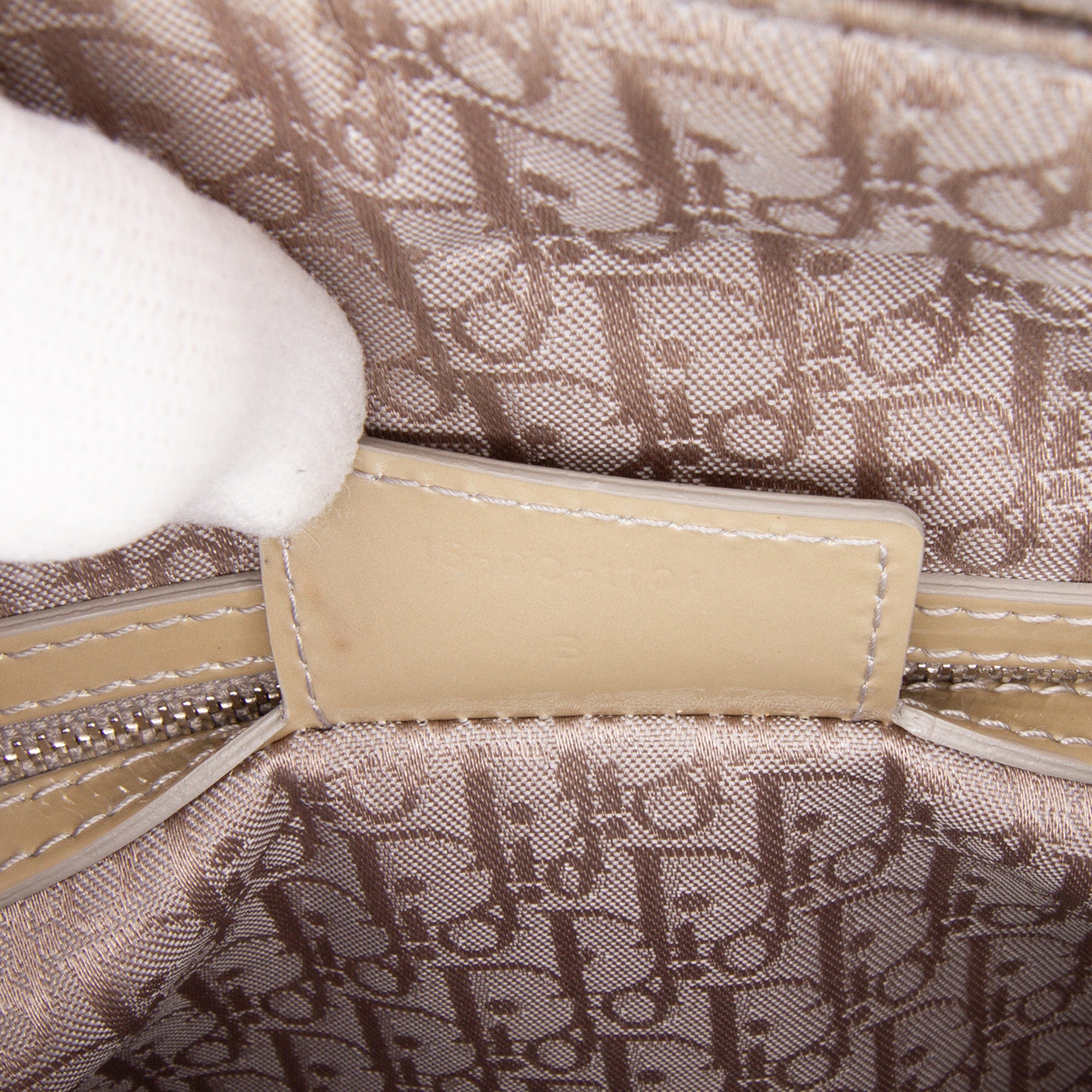 Dior | Pre-Owned Large Patent Cannage Lady | Tan