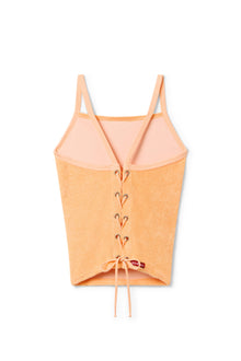 Women | Vintage Terry Laced-Back Crop Tank | Orange Creamsicle