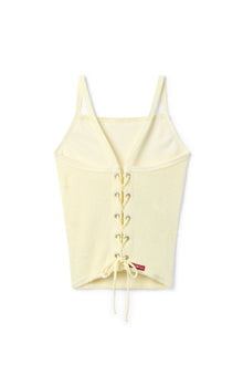 Women | Vintage Terry Laced-Back Crop Tank | Sunwash