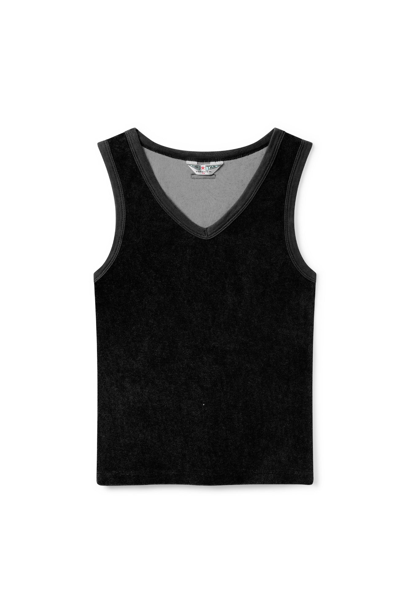 Women | Vintage Terry Fast Back V-Neck Tank | Black