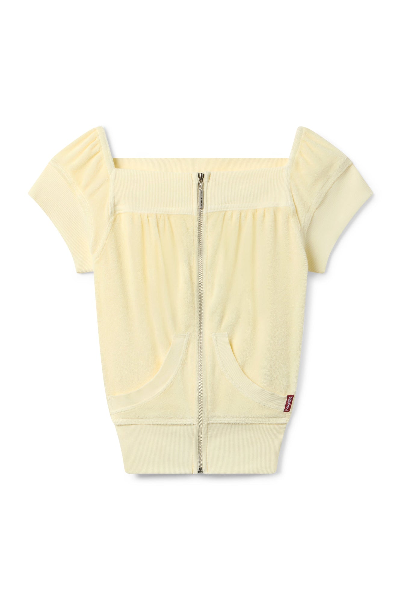 Women | Vintage Terry Off Shoulder Boho Zip Top | Sunwash