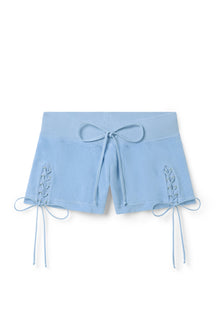 Women | Vintage Terry Lace-Up Short | Periwinkle