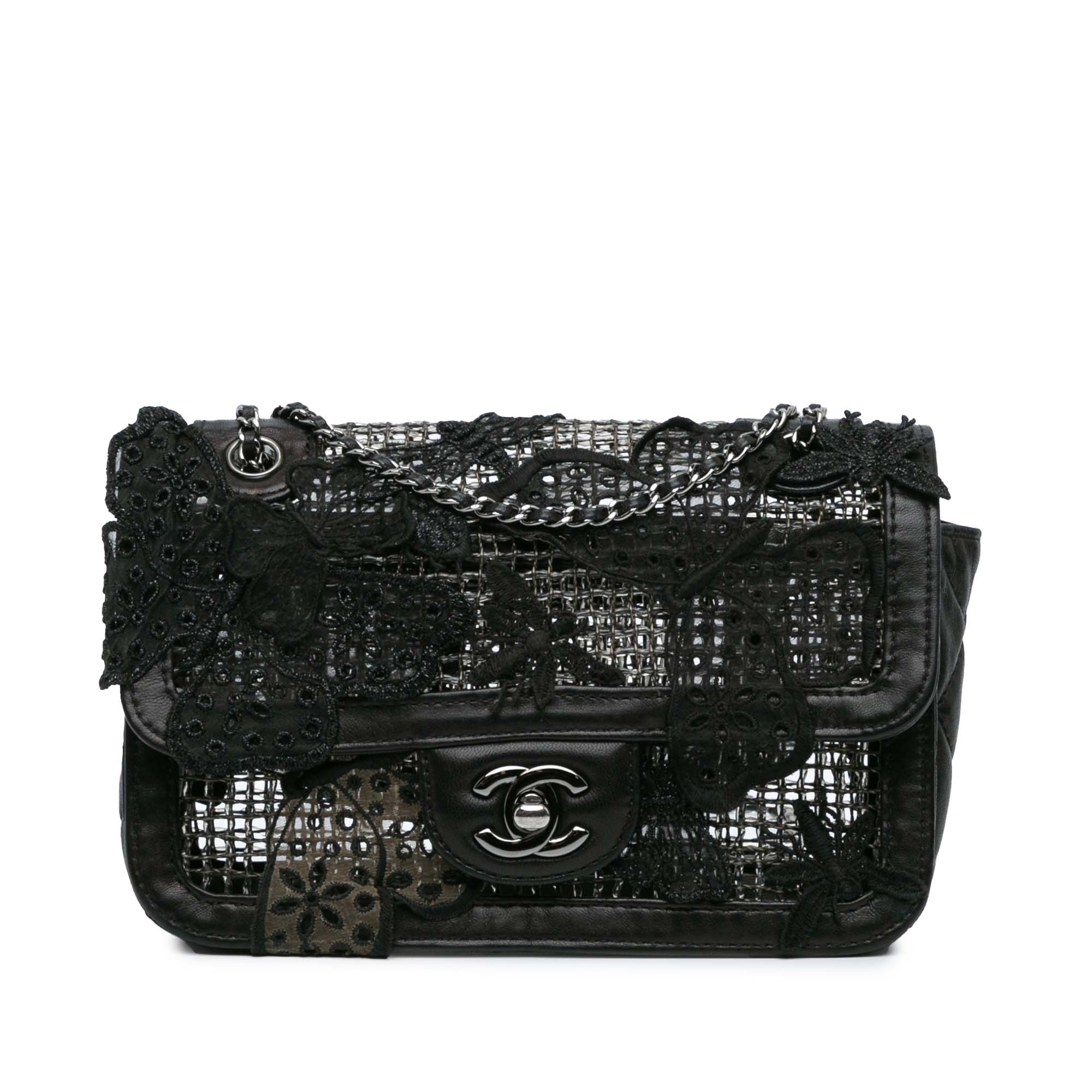Chanel | Pre-Owned Small Mesh Butterfly Flap | Black