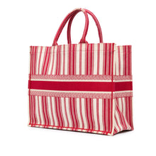 Dior | Pre-Owned Large Striped Book Tote | Red