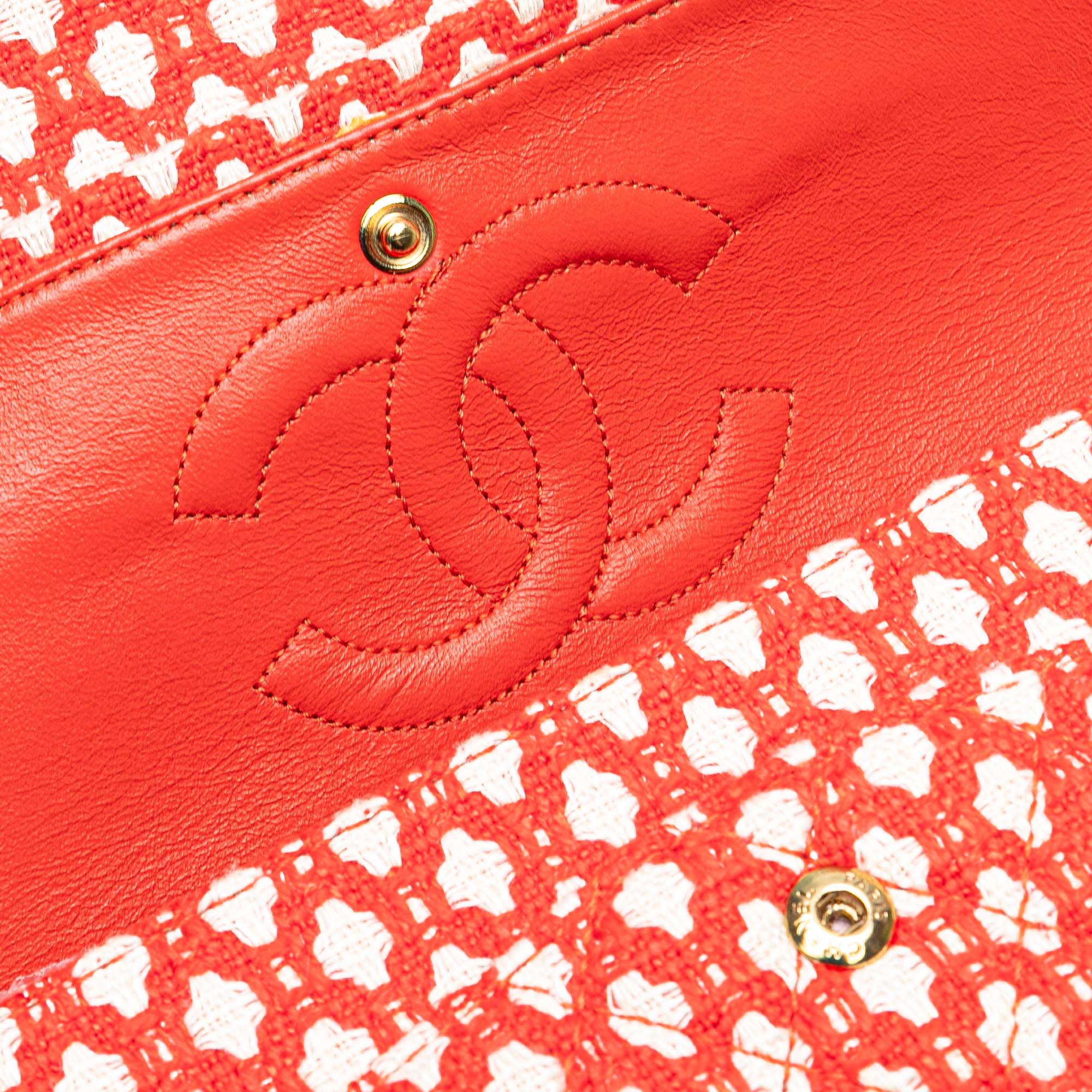 Chanel | Pre-Owned Jumbo Tweed Double Flap | Red