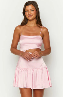 Your Fantasy Satin Mini Dress | Pink