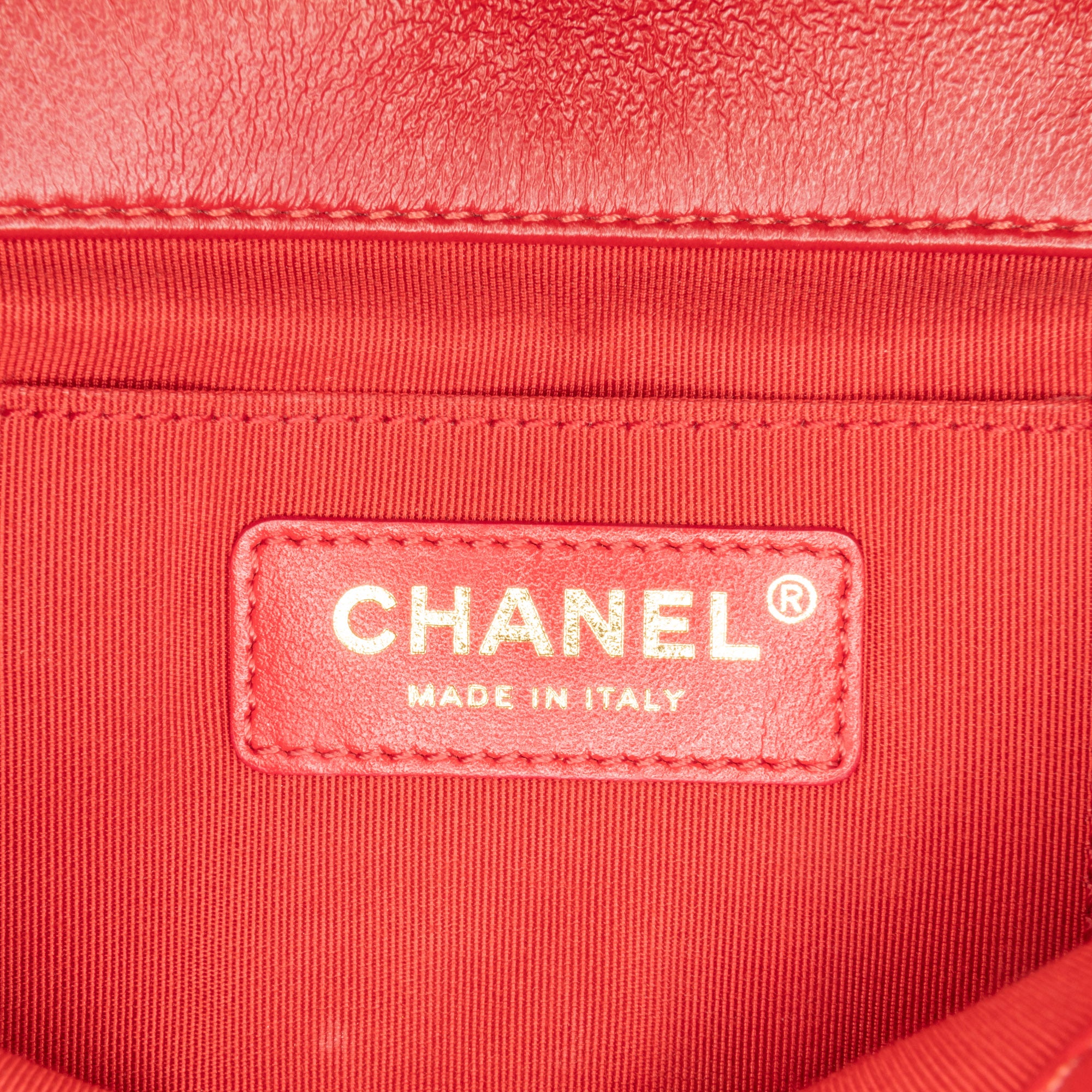 Chanel | Pre-Owned Mini Quilted Lambskin Soft Square Flap | Red
