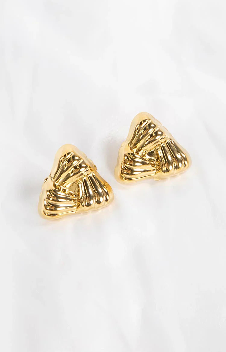 Zodie Triangle Statement Stud Earrings | Gold