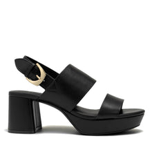 Daily Sandal Block Heel | Black Faux Burnished Calf