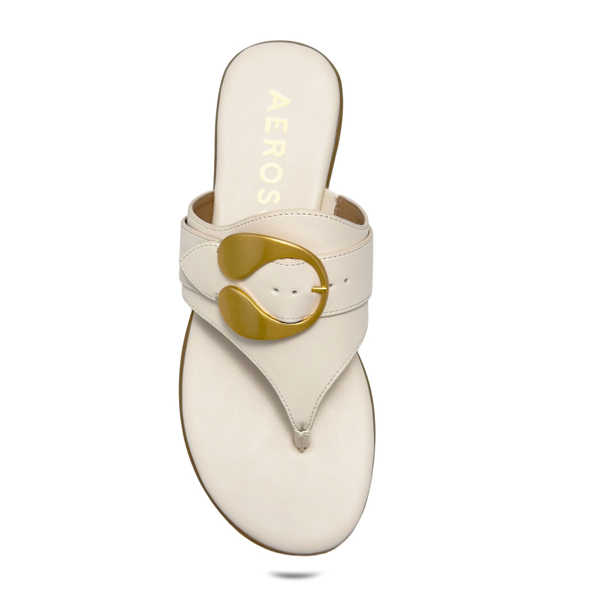 Glam Sandal Flat | Eggnog Faux Nappa