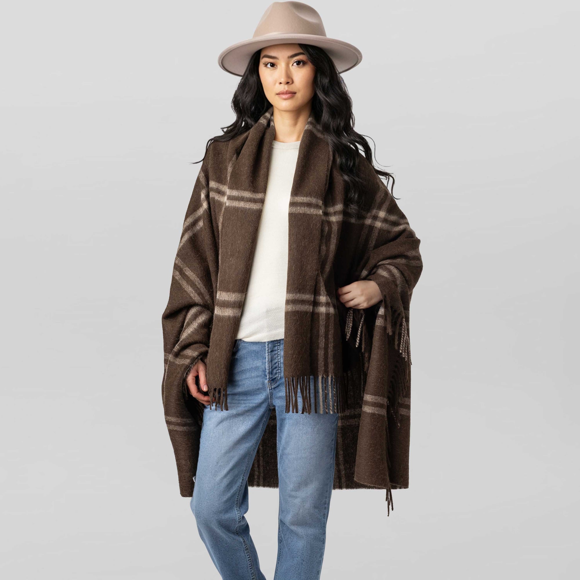 Unisex | Geneva Wrap | Chocolate / Light Taupe
