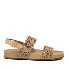 Lily Sandal Footbed | Beige Bisque Perf Faux Nubuck