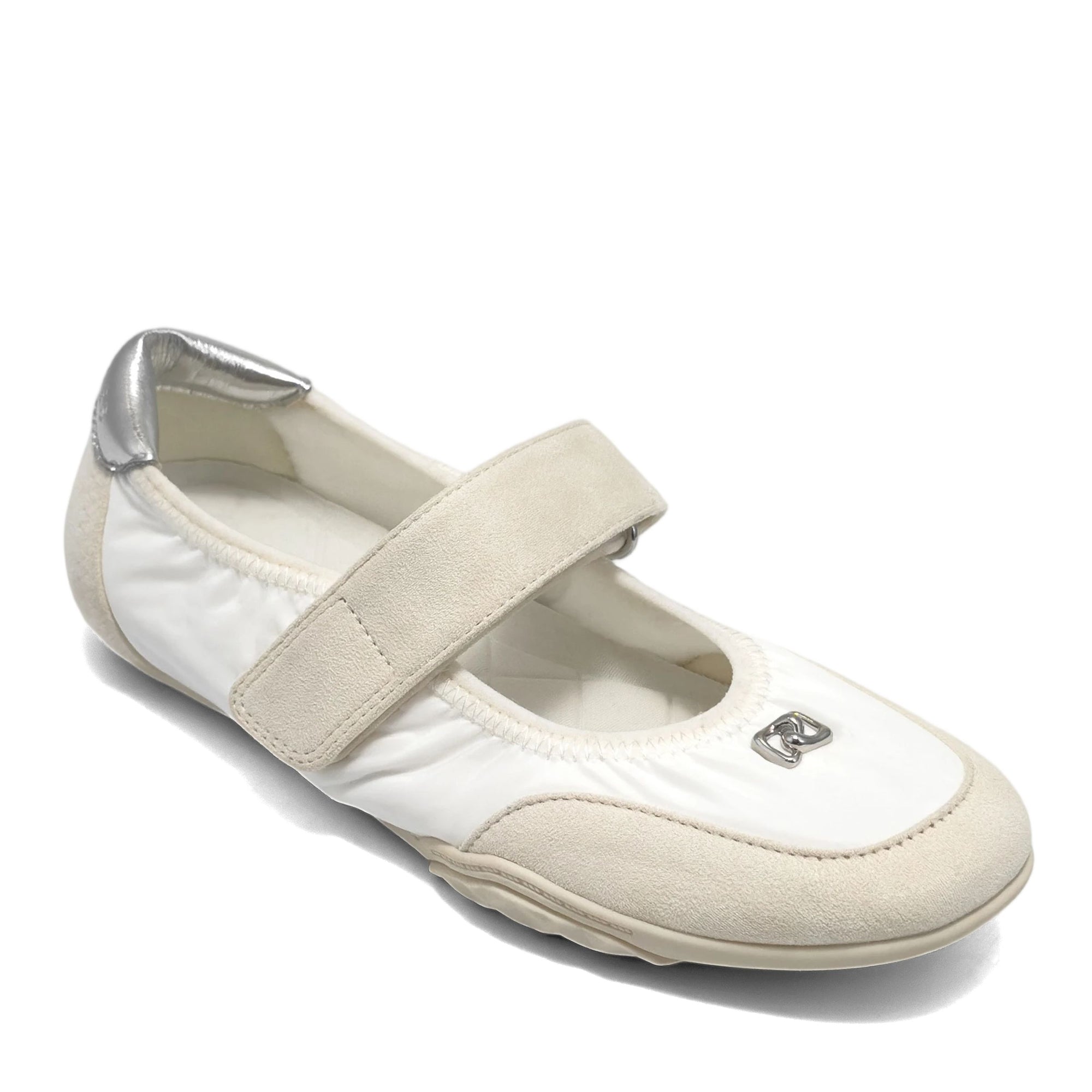 Orly Sport Flat | Off White Nylon/Faux Suede