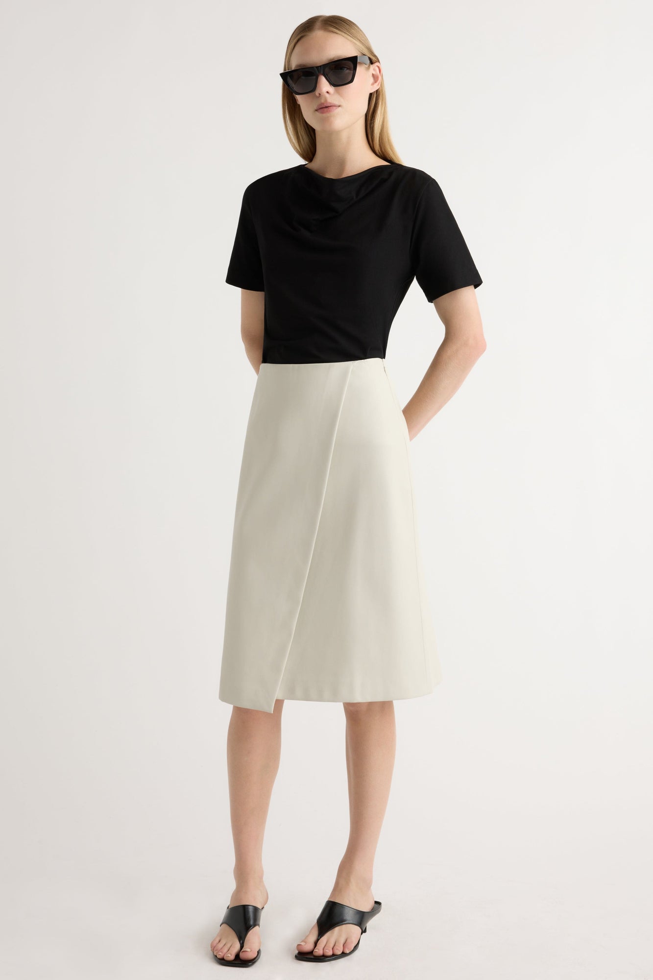 Jess | Alba Asymmetric Vegan Leather Skirt in Size Small