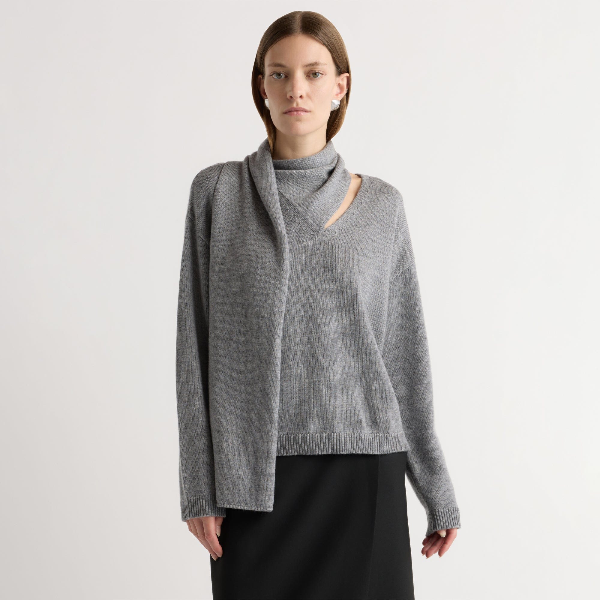 Marije | Amanda Scarf-Neck Wool Sweater in Size Small
