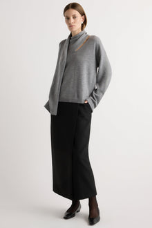 Marije | Amanda Scarf-Neck Wool Sweater in Size Small