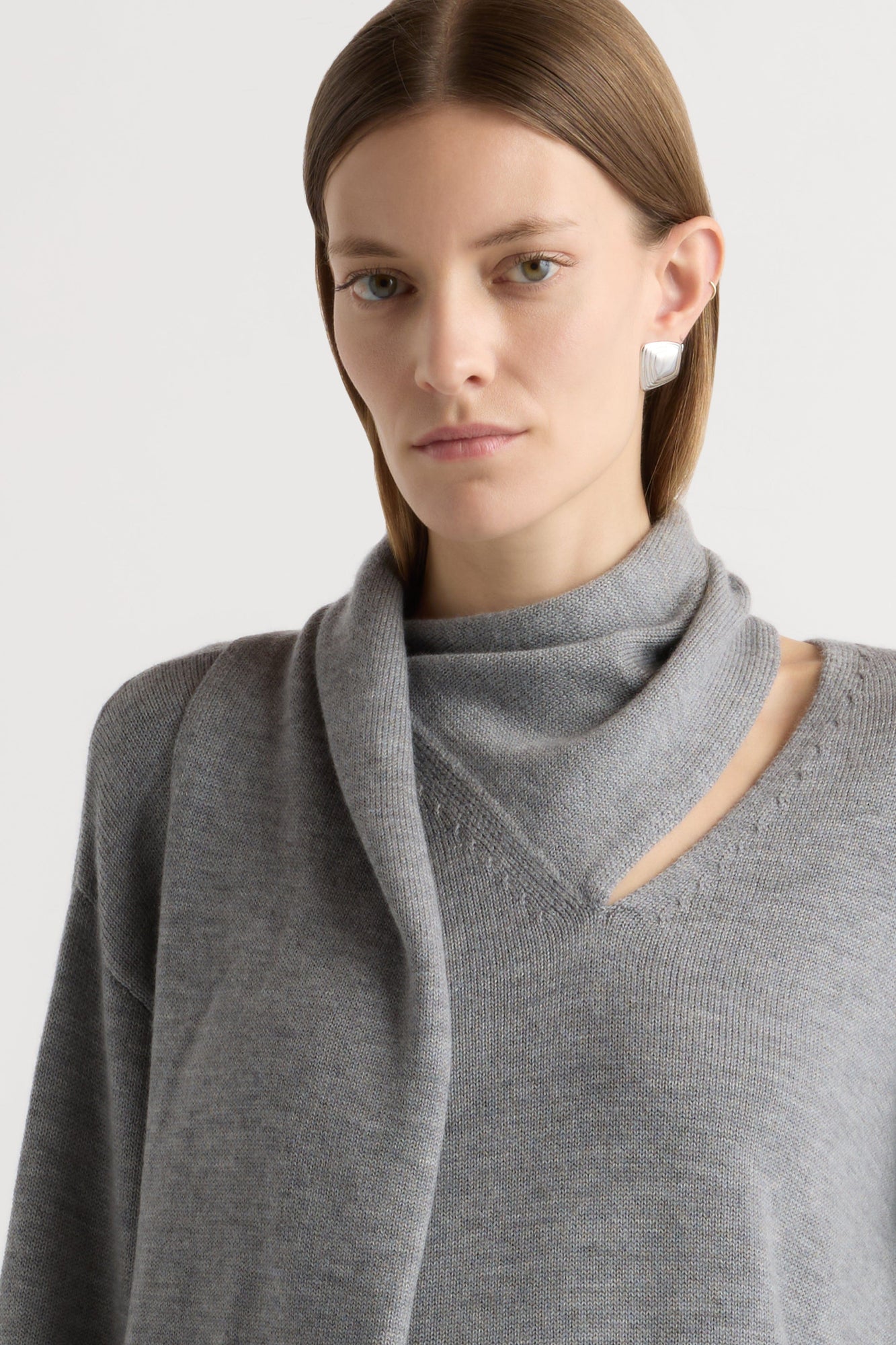 Marije | Amanda Scarf-Neck Wool Sweater in Size Small
