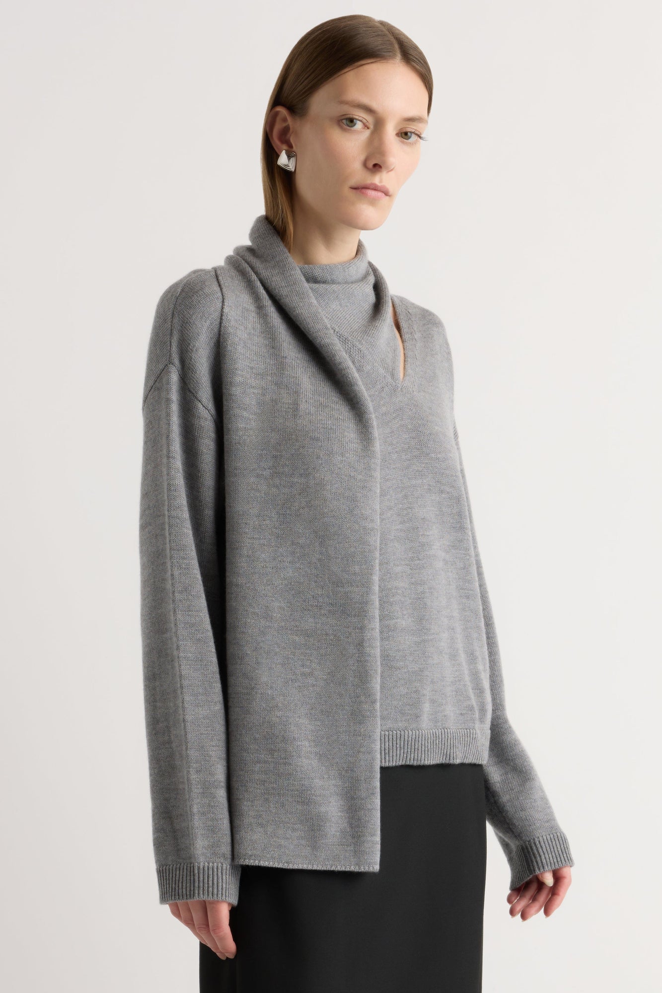 Marije | Amanda Scarf-Neck Wool Sweater in Size Small
