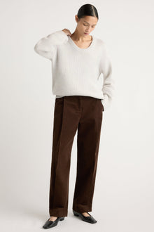 Charlotte | Austino Corduroy Barrel-Leg Pant in Size Small