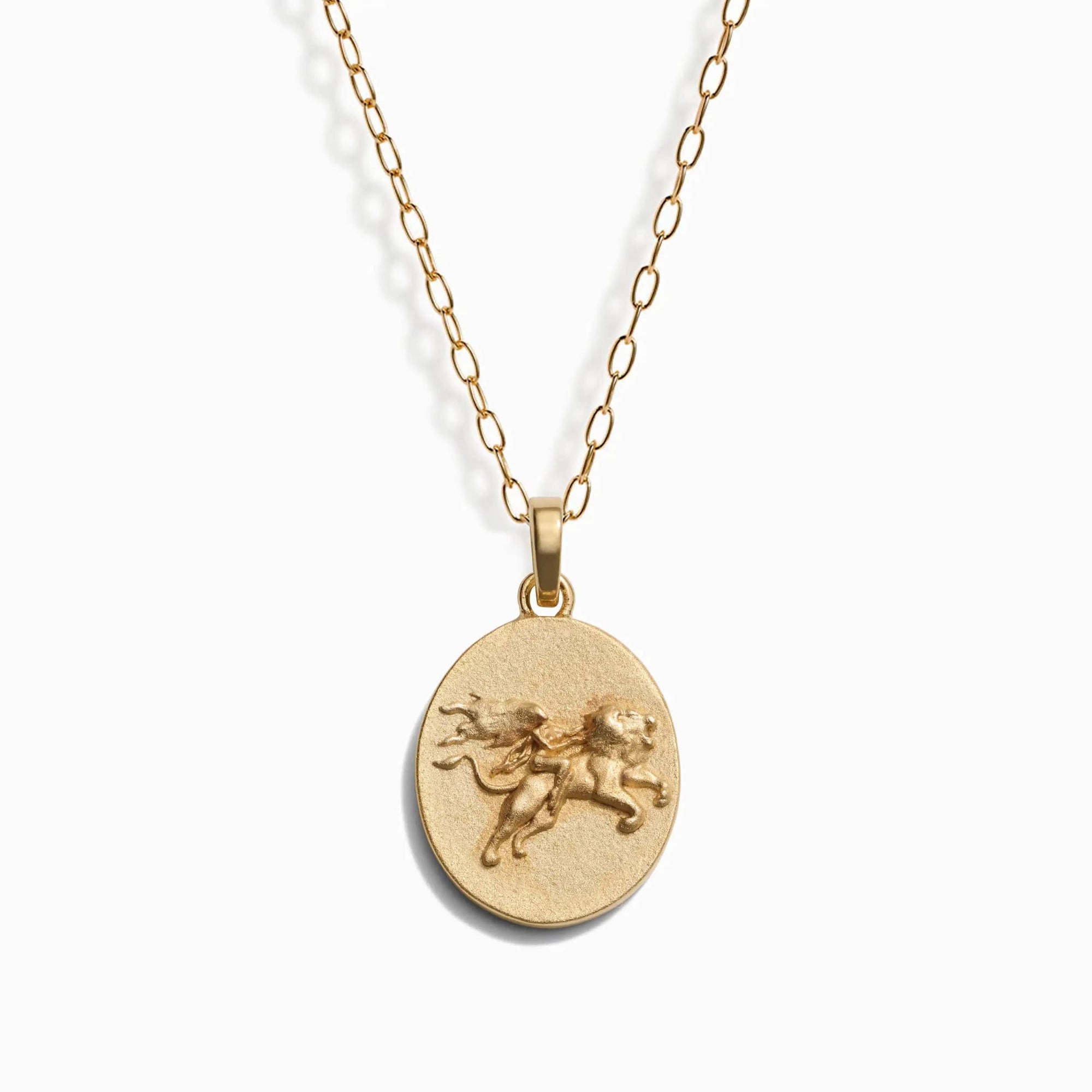 Zodiac Goddess Pendant + Mini Paperclip Chain | 14K Yellow Gold Vermeil