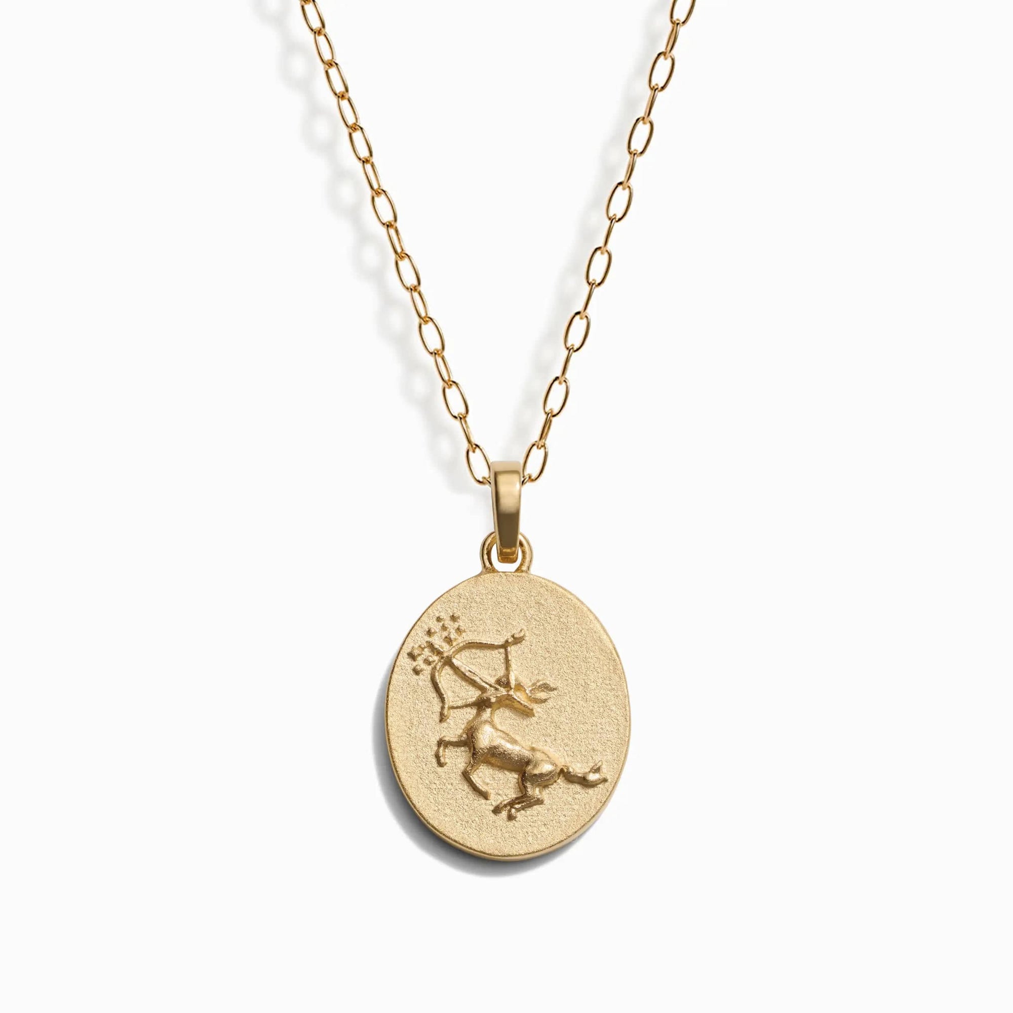 Zodiac Goddess Pendant + Mini Paperclip Chain | 14K Yellow Gold Vermeil