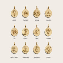 Zodiac Goddess Pendant + Mini Paperclip Chain | 14K Yellow Gold Vermeil