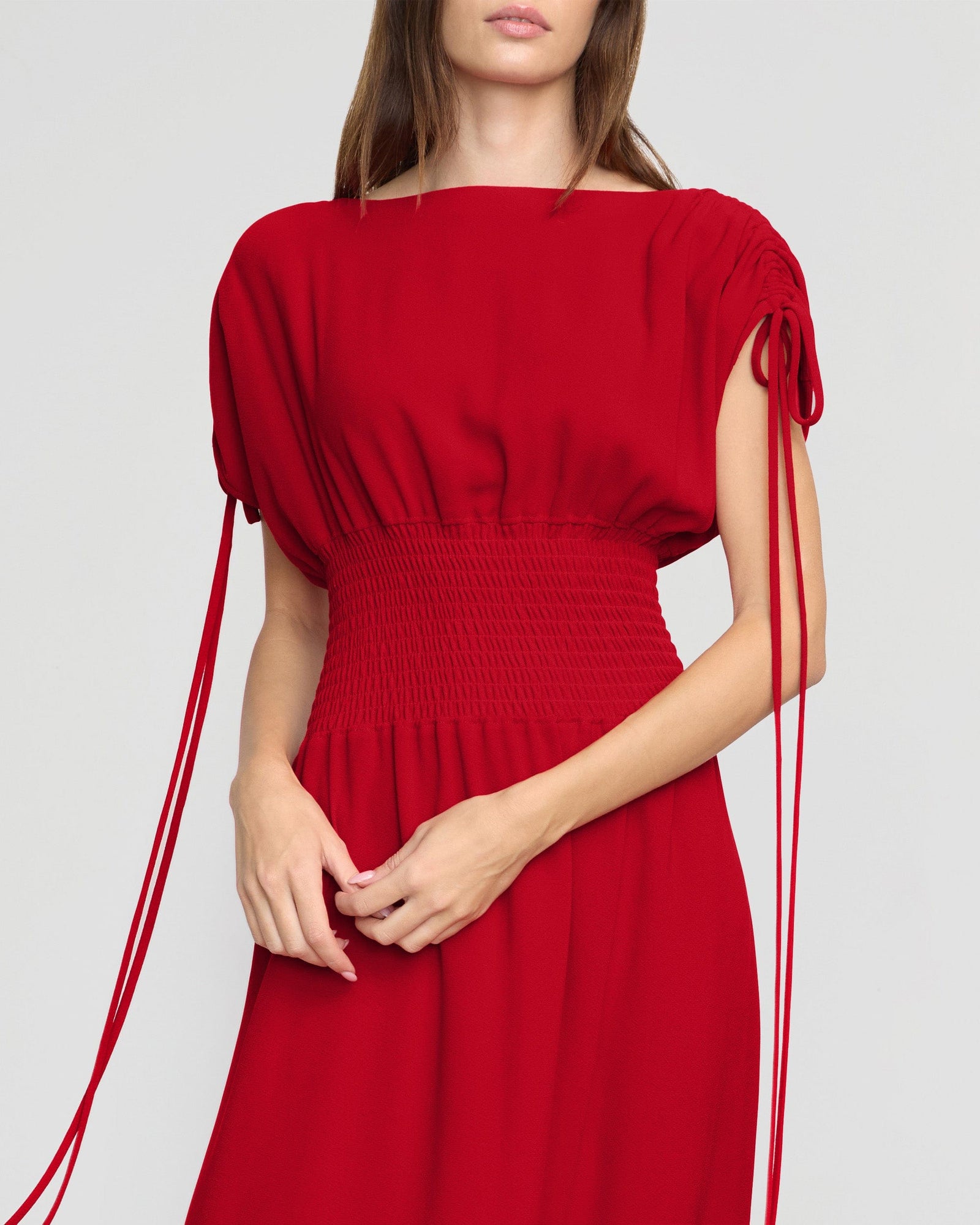 Beate | Ayumi Gathered-Shoulder Dress in Size Extra Small