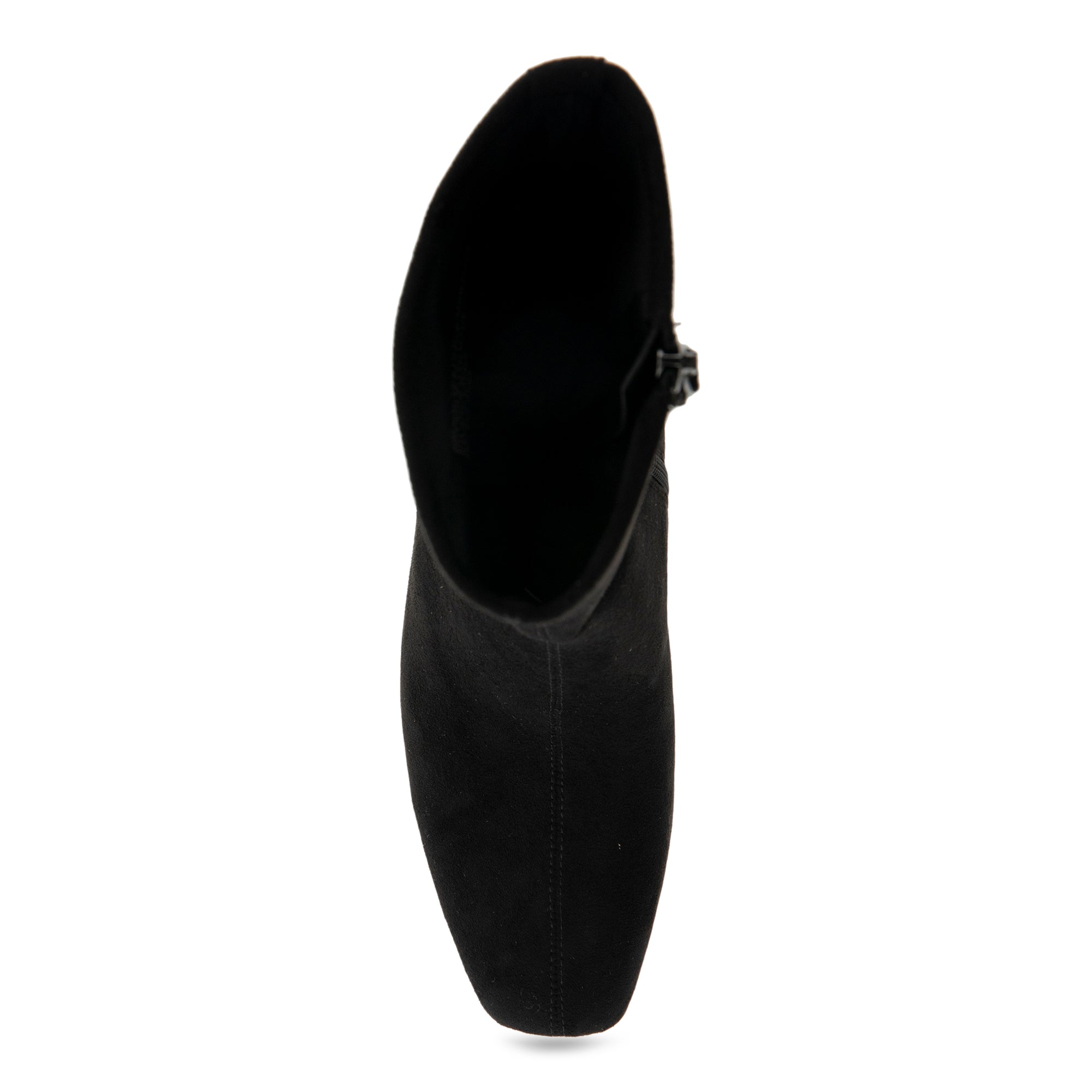 Miley Bootie Mid Block Heel | Black Stretch Gaberdine