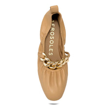 Amina Dress Flat | Beige Bisque  Faux Nappa
