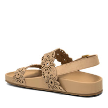 Lily Sandal Footbed | Beige Bisque Perf Faux Nubuck