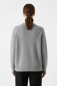 Womens | Frankie Cotton Oversized Crewneck Sweater | Grey