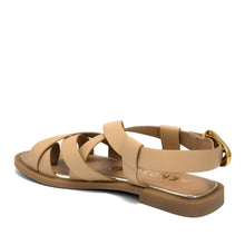 Cargo Sandal Flat | Beige Bisque Faux Nappa