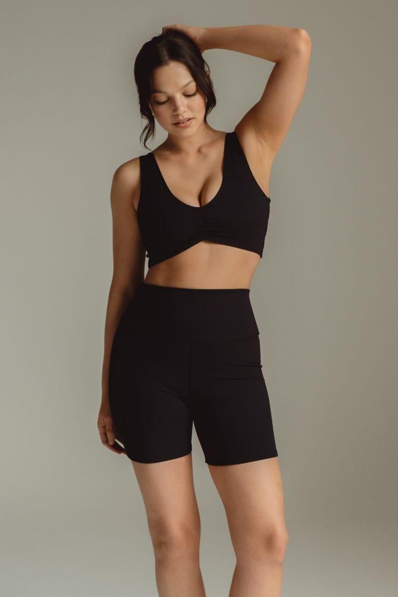 Kim Variation Bikini Top | Black Rib