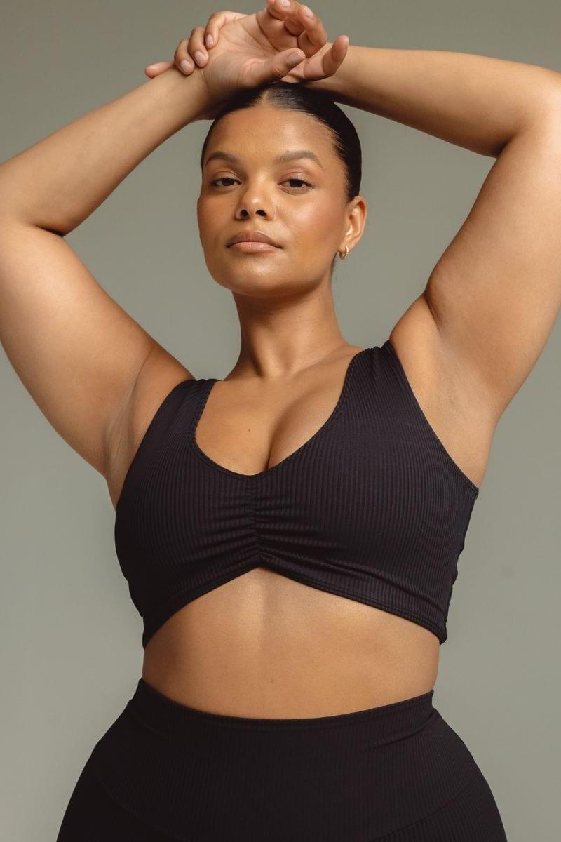 Kim Variation Bikini Top | Black Rib