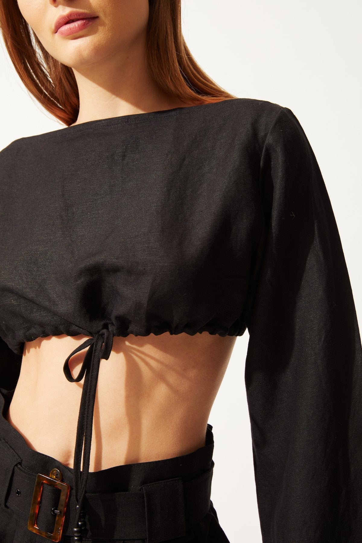 Boatneck Crop Top - Solid & Striped