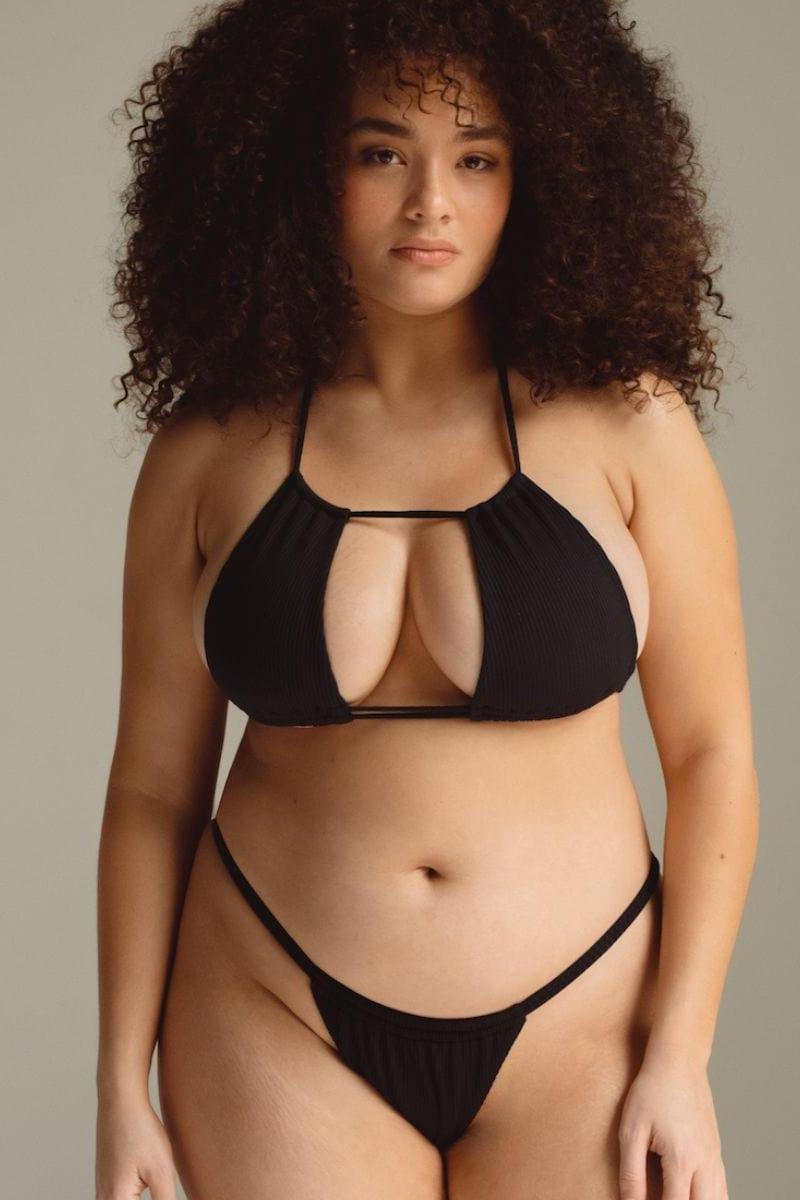 Brasil Bikini Bottom | Black Rib