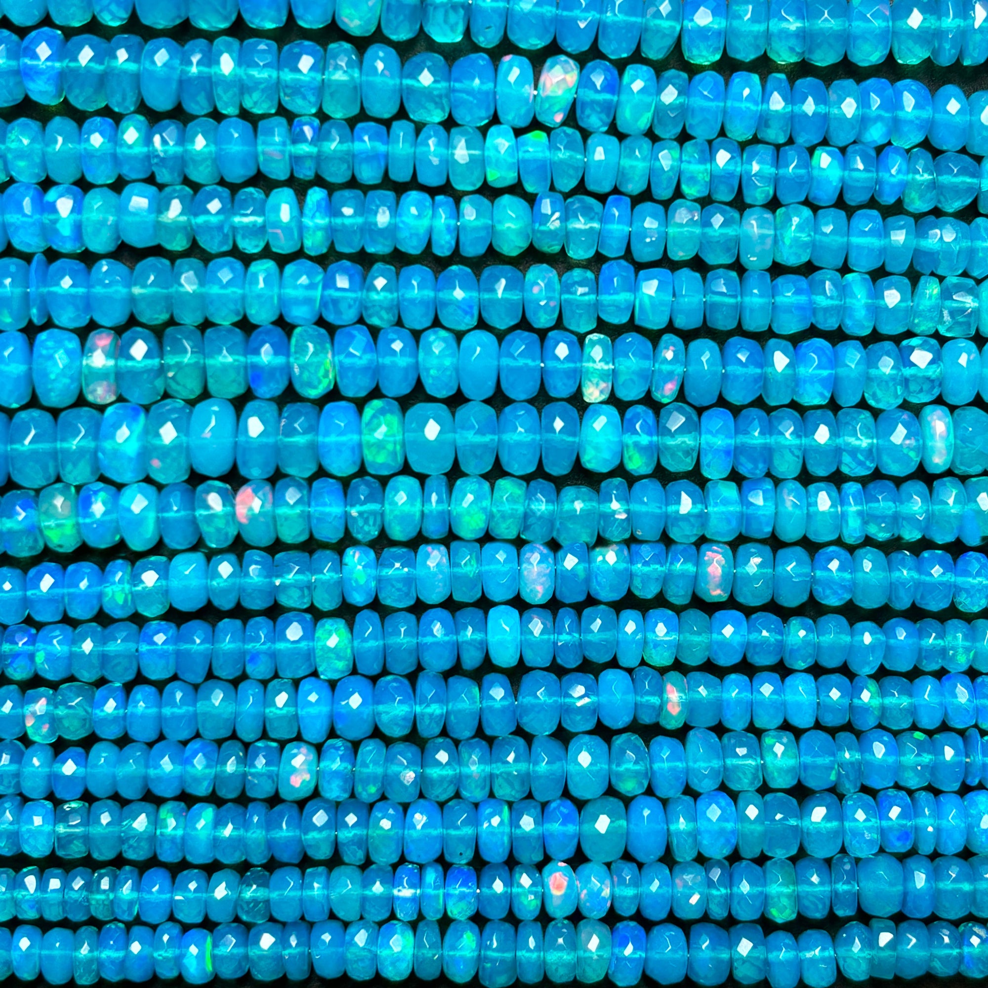 Bright Blue Faceted Opal Necklace