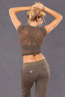 Women | Lightweight Fleece Wide Leg Cargo Sweatpant | Olive