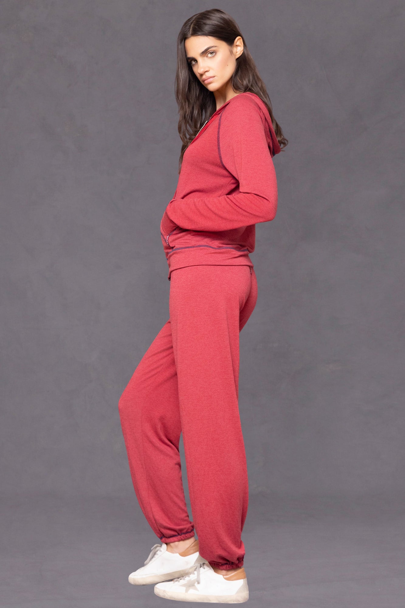 Women | Butter Terry Slouchy Pull-On Jogger | Crimson