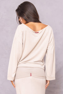 Women | Butter Terry Slouchy Off Shoulder Pullover | Desert
