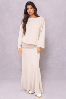 Women | Butter Terry Slouchy Off Shoulder Pullover | Desert