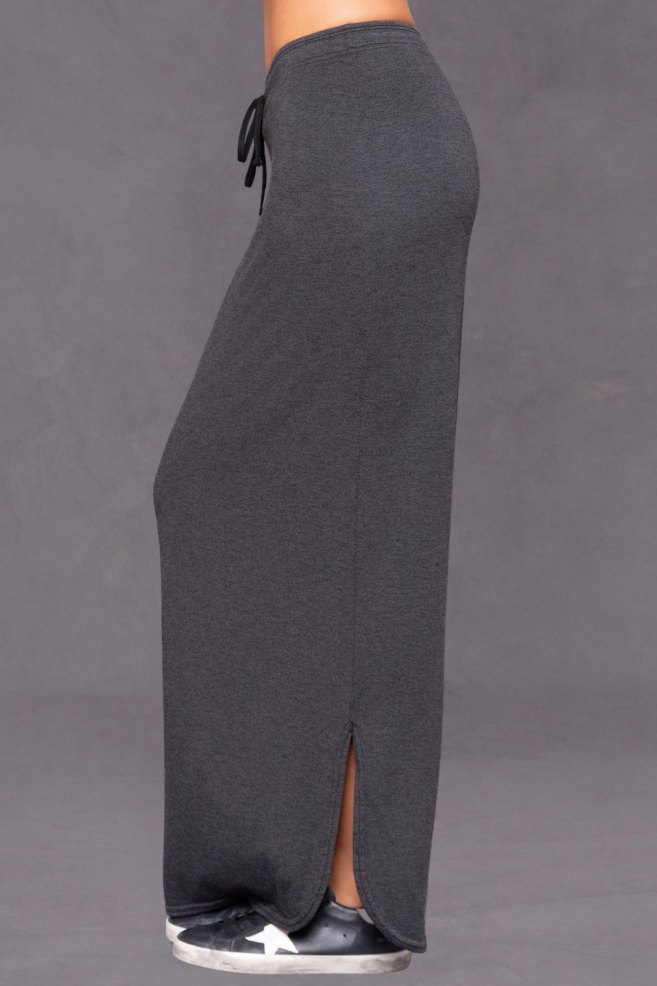 Women | Butter Terry Shirttail Maxi Skirt | Black