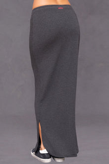 Women | Butter Terry Shirttail Maxi Skirt | Black
