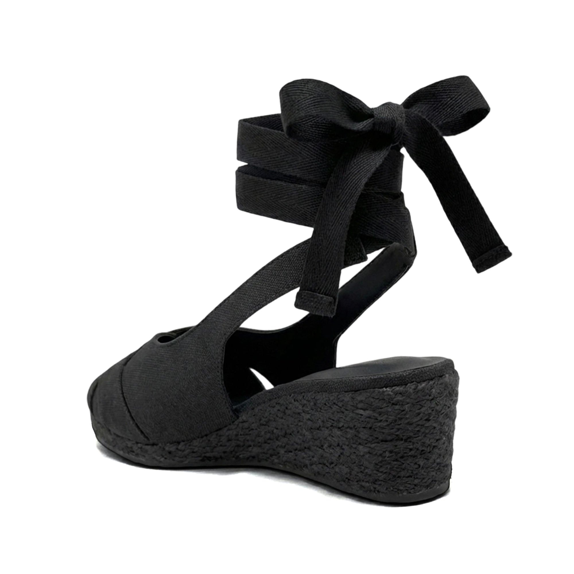 Roberta Dress Wedge | Black Linen
