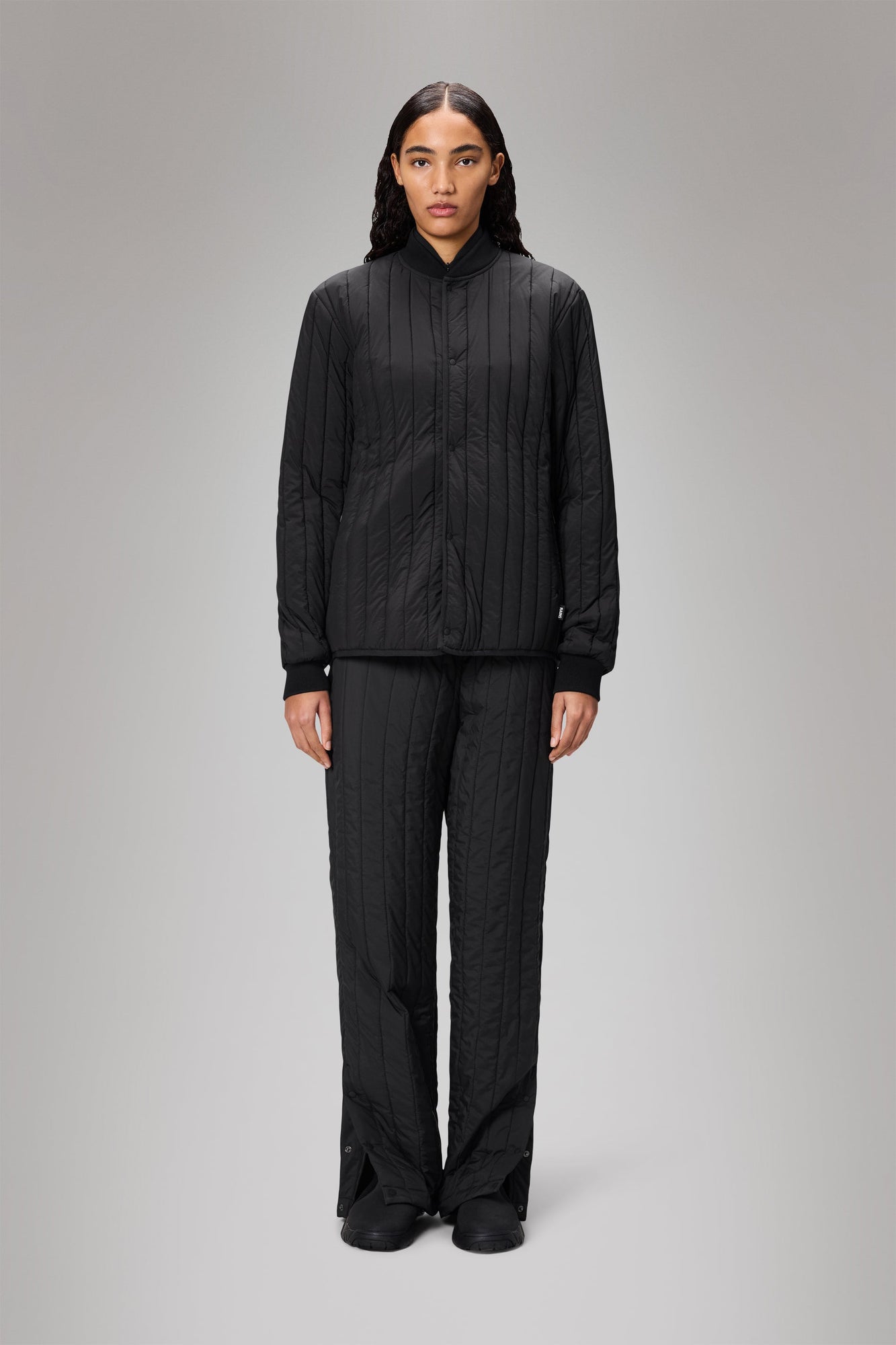 RAINS Banja Liner Bomber Jacket Black Overshirt