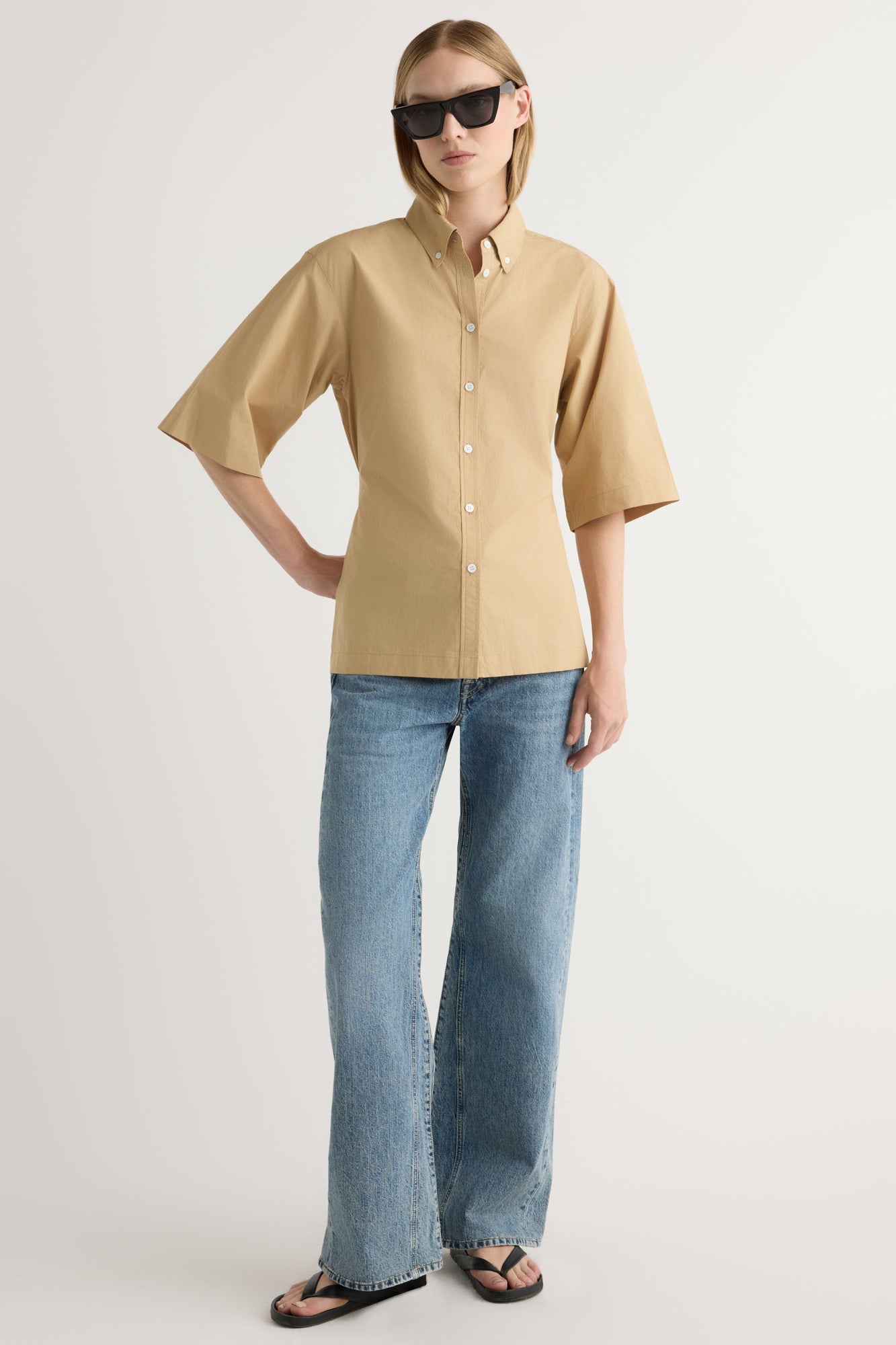 Jess | Calliope Cinch-Waist Tie-Back Shirt in Size Small