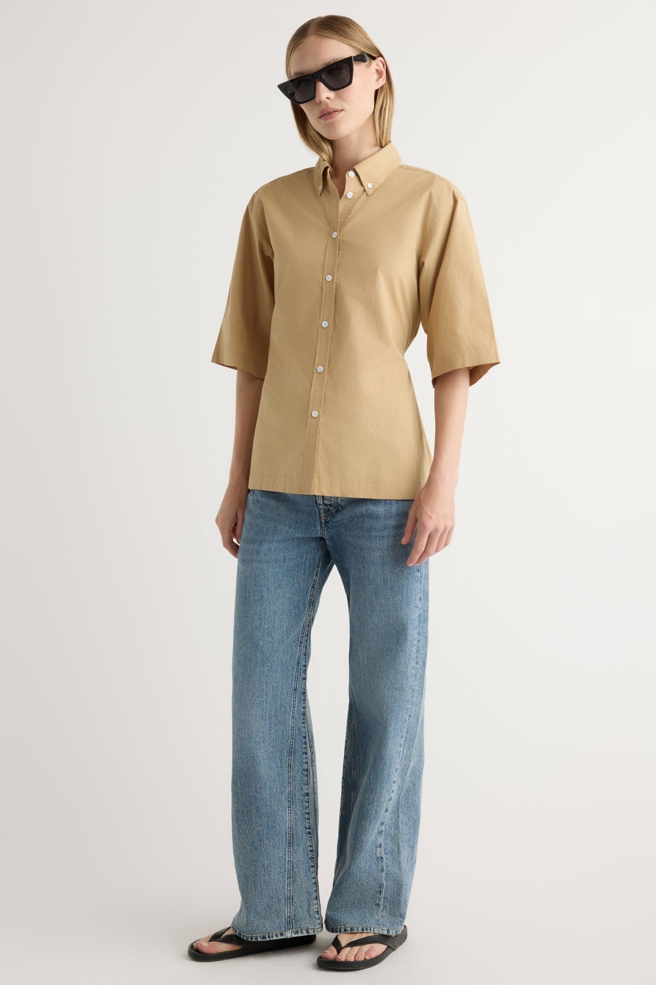 Jess | Calliope Cinch-Waist Tie-Back Shirt in Size Small