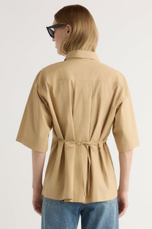 Jess | Calliope Cinch-Waist Tie-Back Shirt in Size Small